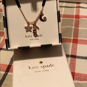 Kate spade rose gold sparkles necklace “love” NWT